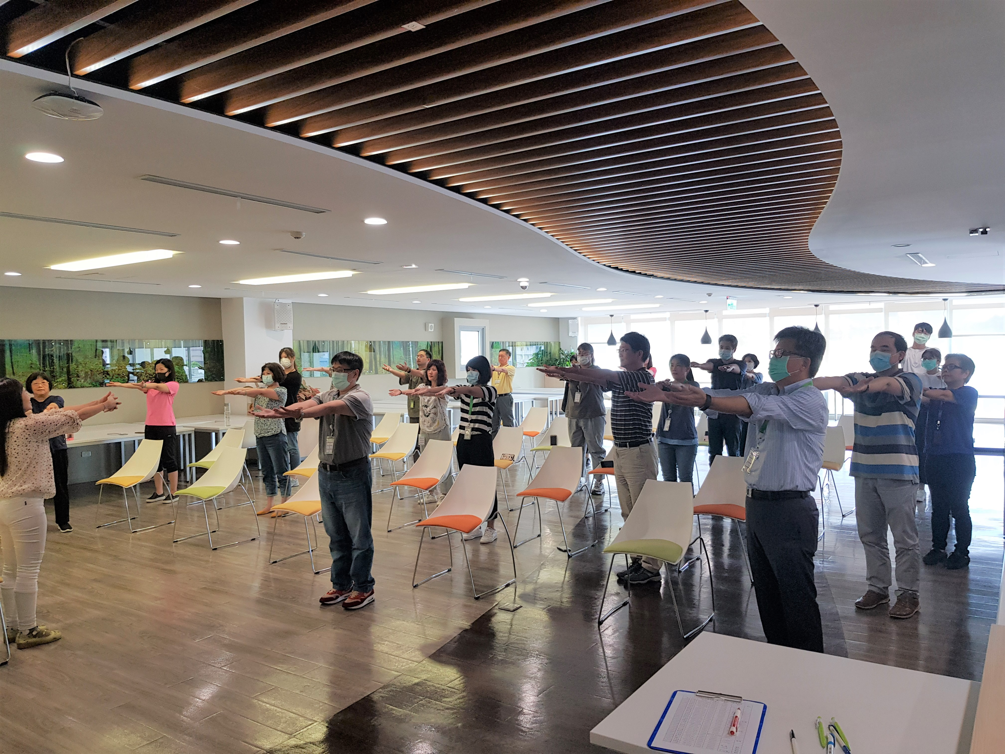 Office Yoga to de-stress! 1